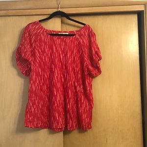 Coral linen blouse